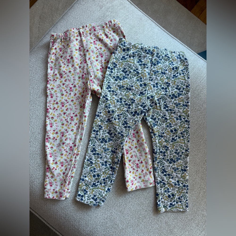 Uniqlo Kids Floral Leggings - Pink and Blue